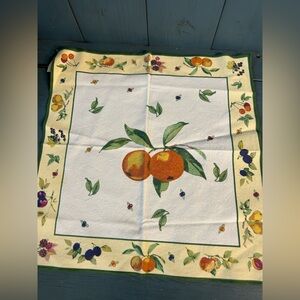 Royal Worcester Yellow Fruit Print Cloth Napkins - Set of 3